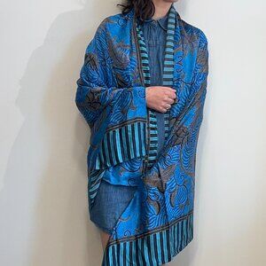 Rare blue bird print silk scarf - Victoria's Secret